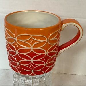STARBUCKS | Embossed Orange and Red Mug / Cup
